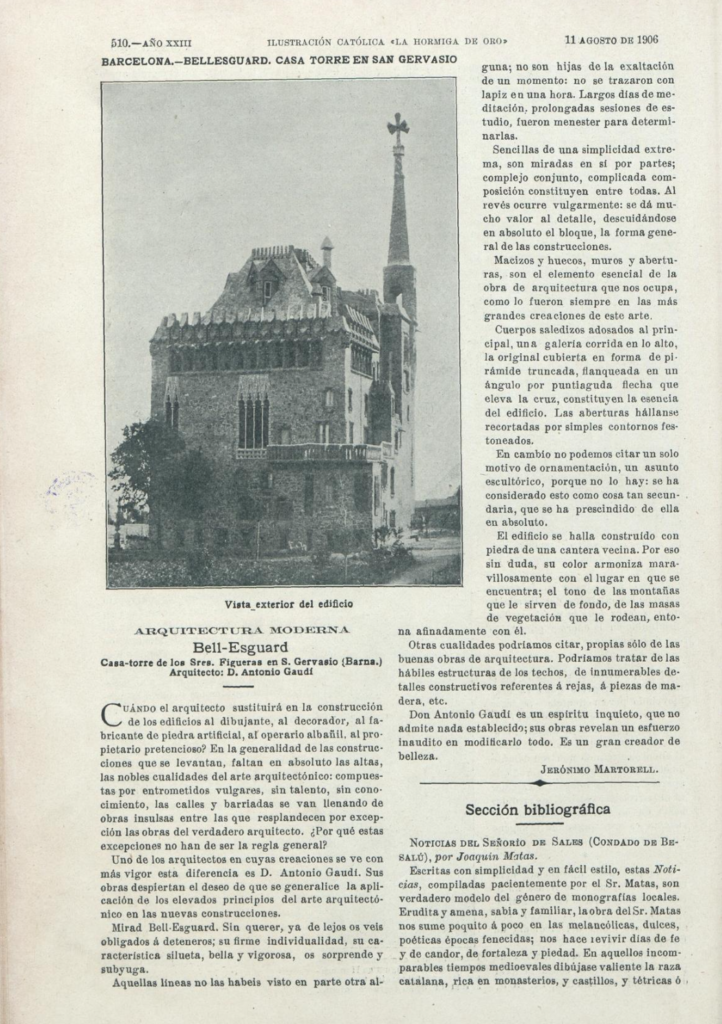 Tal día como hoy, Bellesguard, fotos de 1906