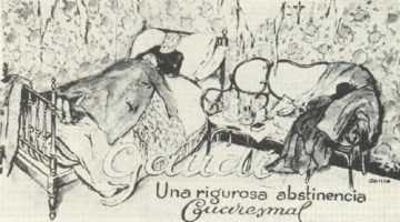 1024_04-ricard-opisso-ayuno-de-gaudi-1894 “Gaudi. Una rigorosa abstinència quaresmal”, 1894. Dibuix de Ricard Opisso, Font: Astorga redacción.
